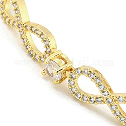 Braccialetti da donna con catena a maglie infinite in ottone con micro pavé di zirconi trasparenti&nbsp;BJEW-R315-01F-G