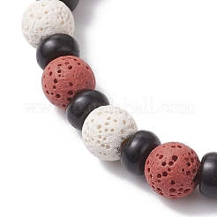 Браслеты из натуральной лавы и кокосовой скорлупы с бусинами для женщин и мужчин&nbsp;BJEW-JB12470-01