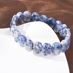 Natürliche blaue Jaspis-Armbänder mit facettierten Perlen&nbsp;BJEW-K251-07M