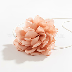 1 шт. ретро-ткань роза цветок вощеный шнур обертка колье колье для женщин NJEW-CP0001-05D