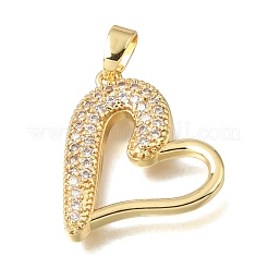Pendenti in ottone con micro pavé di zirconi trasparenti per San Valentino&nbsp;KK-C263-29B-G
