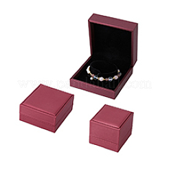 3 шт. 3 набора коробок для хранения ювелирных изделий из искусственной кожи с бархатной подкладкой CON-DC0001-05