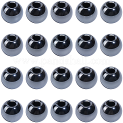 1連売り電気メッキ合成非磁性ヘマタイトビーズ連売り  グレードAA  ラウンド  黒メッキ  8mm  穴：2.5mm  約53~57個/連  16インチ&nbsp;G-PA0002-42B