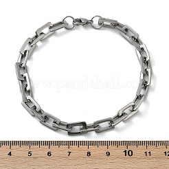 Браслеты-цепочки из нержавеющей стали прямоугольник 201&nbsp;X-BJEW-N240-06P