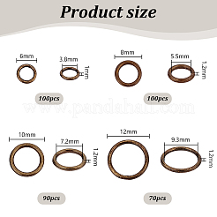 360 шт. 4 стиля сплава соединительных колец KK-PH0010-13AB