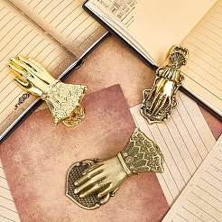 Clip segnalibro in lega a forma di mano&nbsp;AJEW-CP0006-94A-AG