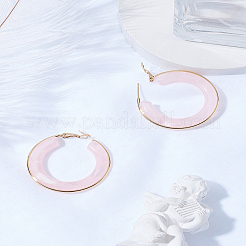 1 paire de boucles d'oreilles créoles élégantes en acier inoxydable&nbsp;EJEW-LP0011-05C