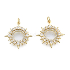 Латунные микропаве прозрачные подвески с фианитом KK-G431-11G