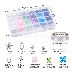 Смешанный камень и стекло семена и бусины из полимерной глины DIY комплект для изготовления ювелирных изделий DIY-YW0004-73