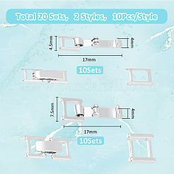 20 комплект из 2-х видов экологически чистых латунных застежек для часовых ремешков KK-FH0007-54S