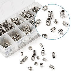 Трубчатые полые шарики сплава тибетский стиль TIBEB-KS0001-04AS