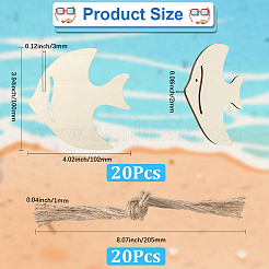 Подвесные украшения из дерева на тему океана&nbsp;HJEW-WH20016-01B