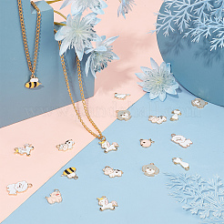 Подвески из сплава и эмали с изображением животных ENAM-SC0001-74