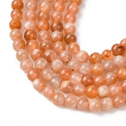 Natürliche sunstone Perlen Stränge&nbsp;G-K423-A01-4mm