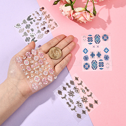 4 шт. 4 цвета 5D ПВХ наклейки для ногтей анаглифные наклейки&nbsp;MRMJ-SP0001-14