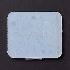 ライン＆リング＆ハート＆スター＆クラウン＆スクエア＆長方形＆カントスフィア充填シリコンモールド  レジン型  紫外線樹脂とエポキシ樹脂のジュエリークラフト用充填シリコンモールド  レジン型  UVレジン＆エポキシレジンジュエリークラフト作り用  ホワイト  54.5x64.5x5.3mm&nbsp;X-DIY-M029-02