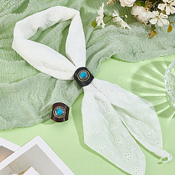 2 pince à foulard turquoise en cuir&nbsp;AJEW-CL0005-24A