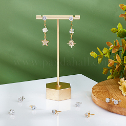 Фурнитура для сережек-гвоздиков из латуни и гайки из пластика&nbsp;KK-FH0003-76