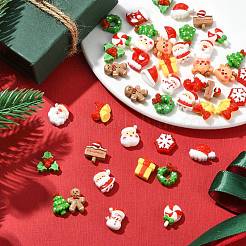 90 Stück 18 Stile Weihnachtsmotiv Mini Opak Resin Decoden Cabochons&nbsp;CRES-CJ0001-71