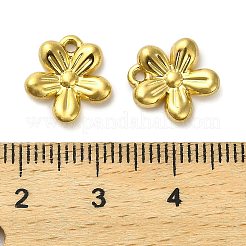 304ステンレスペンダント  ゴールドカラー  花  12x11.5x2.5mm  穴：1.2mm&nbsp;STAS-D195-01G-04
