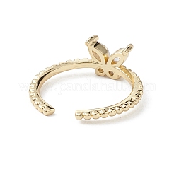 Кольцо-кафф в виде бабочки из прозрачного кубического циркония RJEW-M146-12G