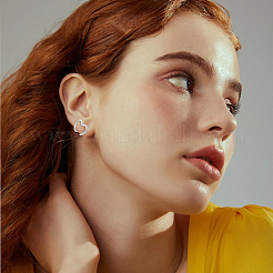 1 пара 925 серег-каффов в форме сердца из стерлингового серебра для женщин&nbsp;EJEW-HS0001-04