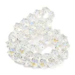 Прозрачные стеклянные бусины с гальваническим покрытием ab&nbsp;EGLA-G037-07A-AB02