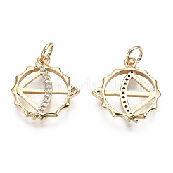 Латунные микропаве прозрачные подвески с фианитом KK-S356-229G-NF