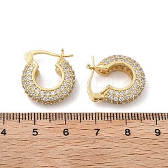 Boucles d'oreilles créoles en laiton zircon cubique micro pavé&nbsp;EJEW-C502-08G