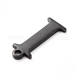 304ステンレススチールチャーム  レーザー切断  アルファベット  電気泳動黒  文字.i  12.5x5x0.8mm  穴：1mm&nbsp;STAS-H112-I-EB
