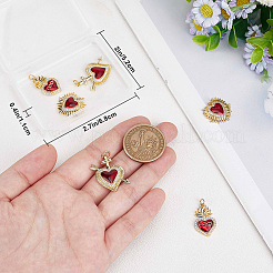 6 шт. 3 стиля латунных подвесок с микропаве из прозрачного кубического циркония класса ААА KK-BBC0015-33A