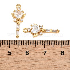 Pendentifs avec zircon cubiques à micro-pavés en laiton&nbsp;CU-CBA7392-08G-01