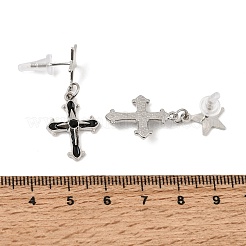 Pendientes colgantes de aleación con detalles de vidrio soplado hechos a mano.&nbsp;LA-CBA71FC-01P-C