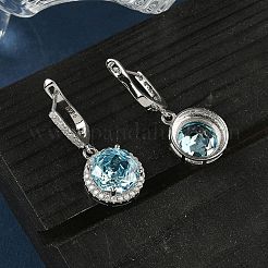 925 стерлингового серебра микро проложить кубического циркония серьги обруча EJEW-B147-01A-03