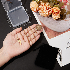 1 шт. 304 нержавеющая сталь Фигаро цепочка ожерелье с подвеской в виде цифры NJEW-BBC0001-28D-G