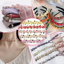 15 ярд двухцветного полиэстерового кружева с цветочной отделкой&nbsp;OCOR-PH0002-80