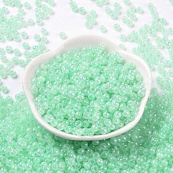 6/0 perline di semi di vetro rotonde placcate arcobaleno di colori opachi&nbsp;SEED-T006-04D-03