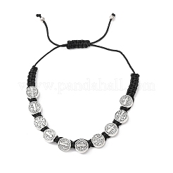 Женский плетеный браслет из нейлоновой веревки&nbsp;BJEW-Z156-03AS-02