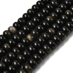 Естественный золотистый отлив обсидиан бисер пряди&nbsp;G-A280-A15-02