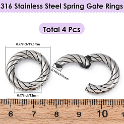 2 пара пружинных запорных колец из нержавеющей стали 316&nbsp;STAS-BBC0007-87