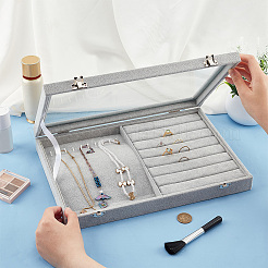 Прямоугольные бархатные коробки для презентаций ювелирных изделий VBOX-WH0014-02