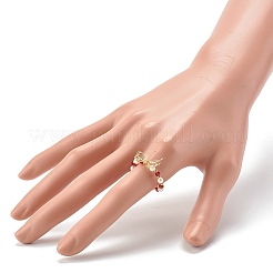 Imitar anillos de dedo con cuentas de vidrio bicono de vidrio austriaco&nbsp;RJEW-TA00003