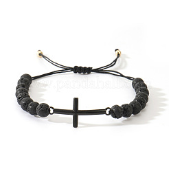 Браслеты из круглых бусин из натуральной лавы FL7803-1