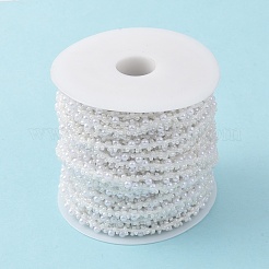 プラスチックシードビーズチェーン  スプールで  ホワイト  5x5mm&nbsp;KY-K013-02