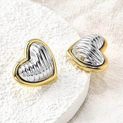 Серьги-гвоздики из нержавеющей стали 304 EJEW-D308-04A-PG