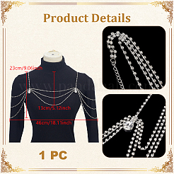 Ally Crystal Strass mehrlagige gedrehte Kette Schulter-Körperketten für Damen&nbsp;AJEW-WH0596-745