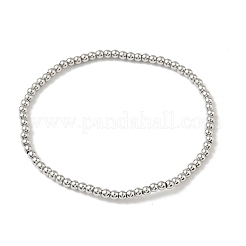 Stretch-Armbänder aus Messing mit runden Perlen für Männer und Frauen&nbsp;BJEW-B148-05A-P