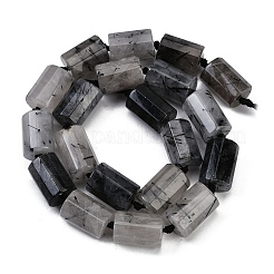 Натуральные турмализированные кварцевые бусинки G-G162-D17-02