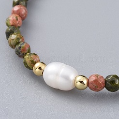 Природный и синтетический драгоценный камень бисер растянуть браслеты BJEW-JB04676