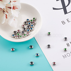 40 шт. 4-х цветные бусины из нержавеющей стали 304 STAS-MP0001-04